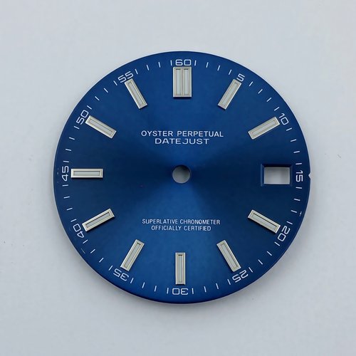 新款28.5MM表盘日志太阳纹表盘双条钉绿夜光字面适NH35/NH36机芯 - 图2