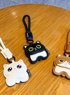 挂件PU皮革猫咪钥匙扣挂件小礼品