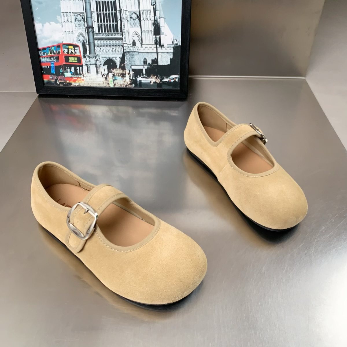 真皮韩版反绒皮玛丽珍鞋女2026春季新款搭扣圆头低跟百搭舒适单鞋,淘宝优惠券,粉丝福利购,淘宝优惠卷