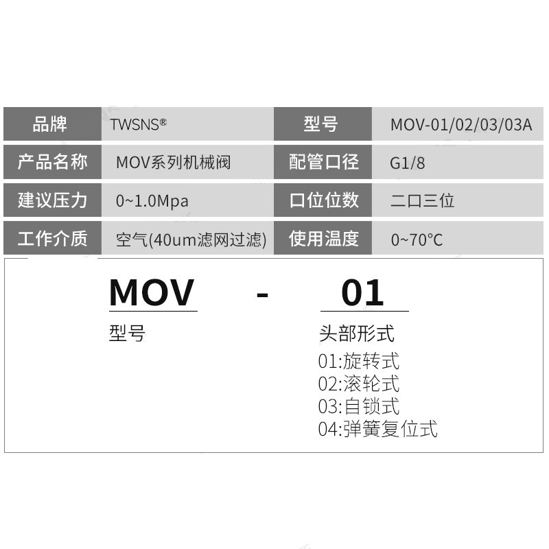 twsns台氣山耐斯机械阀MOV-03A MOV-01 MOV-02 MOV-03WSNS-图0