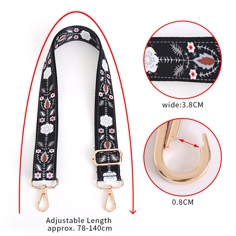 宽肩带配件斜挎包包肩带加长宽肩带彩色花朵可调节包带替换肩带潮,淘宝优惠券,粉丝福利购,淘宝优惠卷