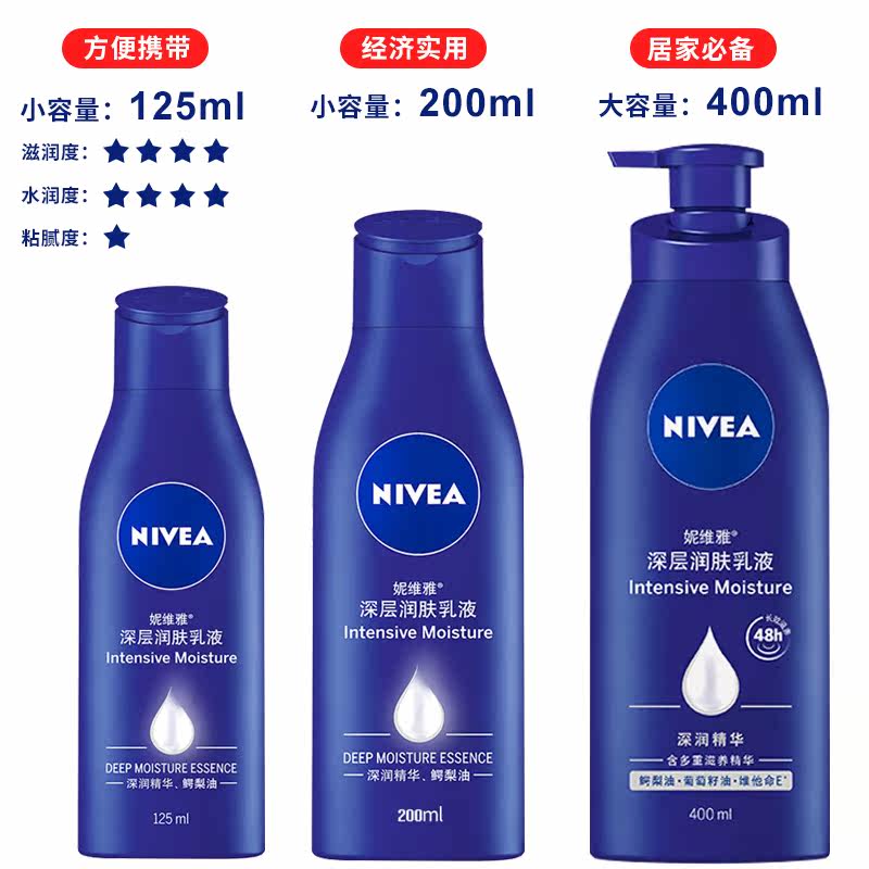 妮维雅深层200ml补水滋润润肤乳液 塔塔化妆品身体乳/霜