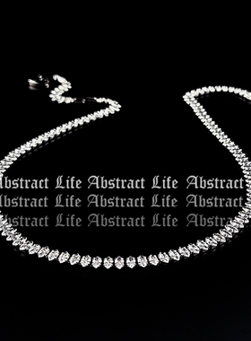 权志龙同款满钻菱形马眼项链