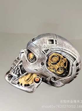 万圣节机械骷髅头树脂工艺