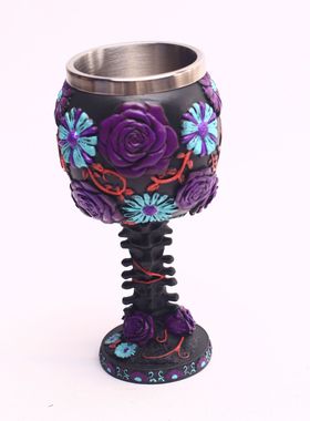 骷髅酒杯复古个性树脂鬼头高脚