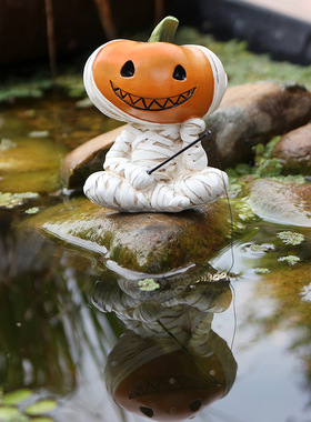 万圣节新品树脂绷带南瓜钓鱼户外