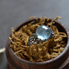 Retro S925 silver aquamarine flower ring for women