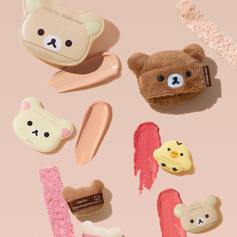 日本millefee粉扑 X轻松熊联名限定散粉粉底液面部粉扑单个套装,淘宝优惠券,粉丝福利购,淘宝优惠卷