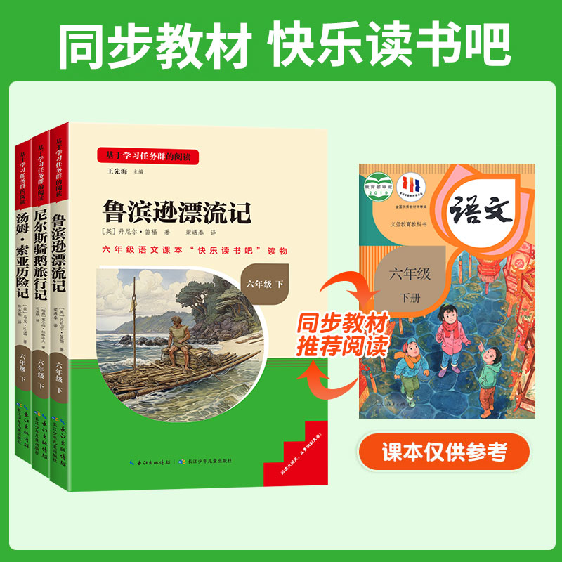 全套3册 鲁滨逊漂流记六年级下册的课外书必读正版原著完整版汤姆索亚历险记尼尔斯骑鹅旅行记鲁滨孙名校课堂快乐读书吧六年级下册 - 图2