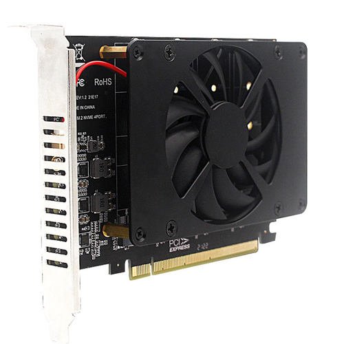 金胜PCIEX16 NVME M.2 MKEY SSD RAID阵列扩展转接卡 PCIE拆分卡 - 图3