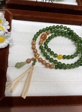 玉阅珠宝和田碧玉葫芦手串新中式