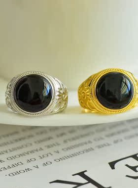 玉阅珠宝男和田玉复古时尚戒指