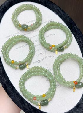 胖东来同款和田玉蜜蜡南红手串