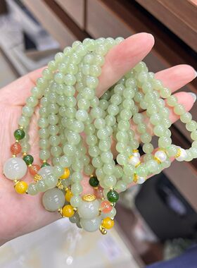 玉阅珠宝和田玉冰晴12mm手链