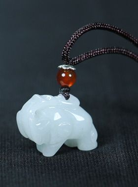 翡翠A货吉祥如意大象吊坠