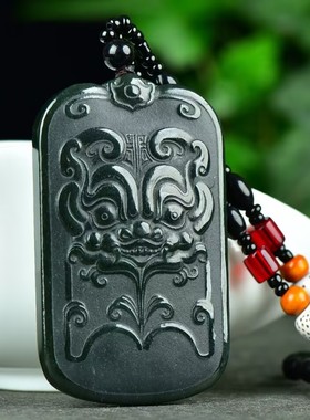 精致和田玉青玉神兽招财进宝吊坠