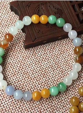 缅甸冰种翡翠玉石挂件A货手链