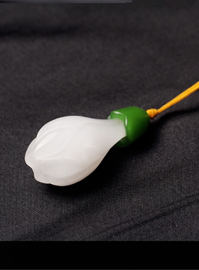 石英岩吊坠女款现货全新玉兰花