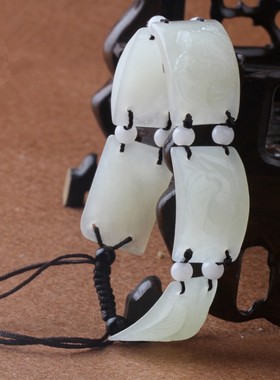 精雕玉器工艺品带证书手串包邮