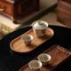 Acacia wooden plate fruit tray coffee tray oval household tea tray afternoon tea dessert cake tray retro storage tray