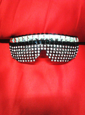 酒吧个性风前卫银色树脂眼镜