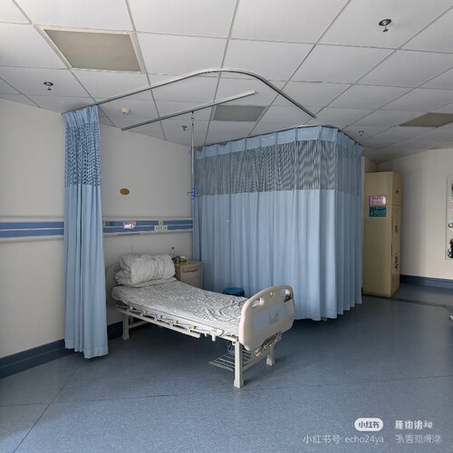 医院用的窗帘美容院隔断帘医用帘养生馆隔帘诊所床位L型U型拉帘布 - 图0
