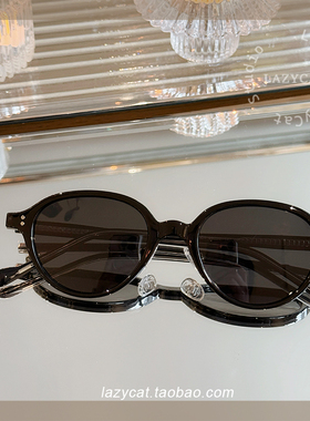 复古玳瑁椭圆形太阳眼镜遮阳女