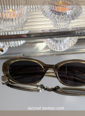 椭圆形偏光太阳眼镜框TR90女遮阳