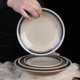 Old-style stoneware Chinese style shallow dish for commercial use