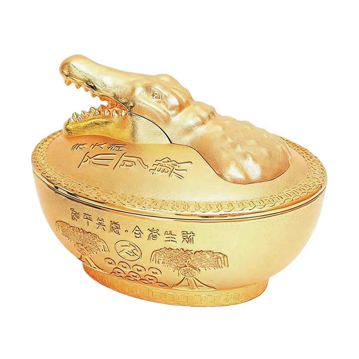 李居明2026年吉祥物不可欺摆件摇钱树鳄鱼财盒财箱客厅办公室摆设,淘宝优惠券,粉丝福利购,淘宝优惠卷