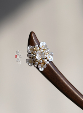 簪之韵【繁花似锦】双面设计时尚百搭高级精致风大叶紫檀木发簪子