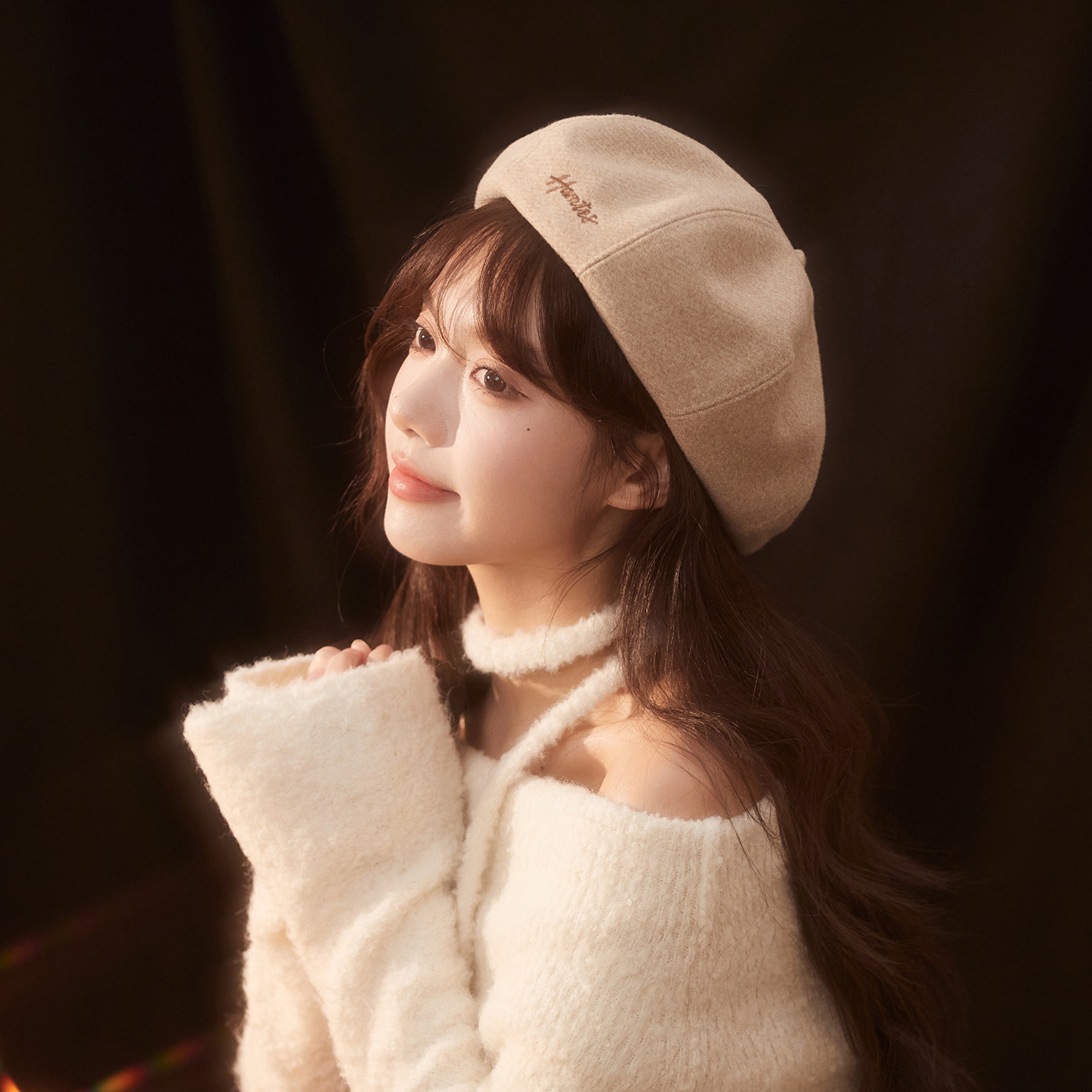 秋冬复古毛呢贝雷帽韩版简约字母刺绣南瓜帽八角帽百搭画家帽子女