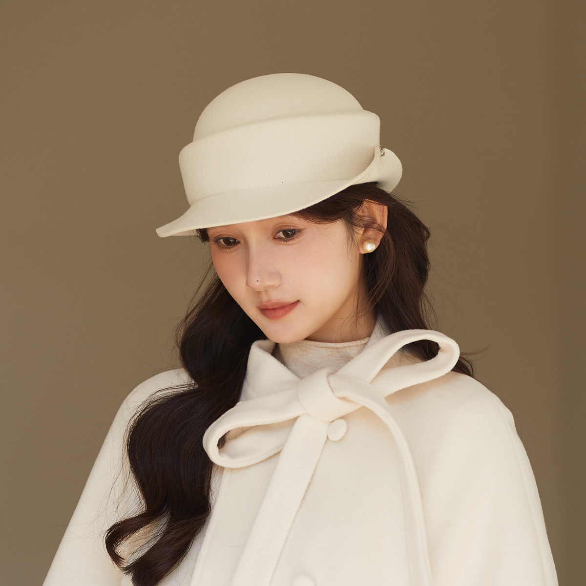 纯羊毛名媛风小礼帽女生优雅气质圆顶盆帽富家千金感毛毡渔夫帽子,淘宝优惠券,粉丝福利购,淘宝优惠卷