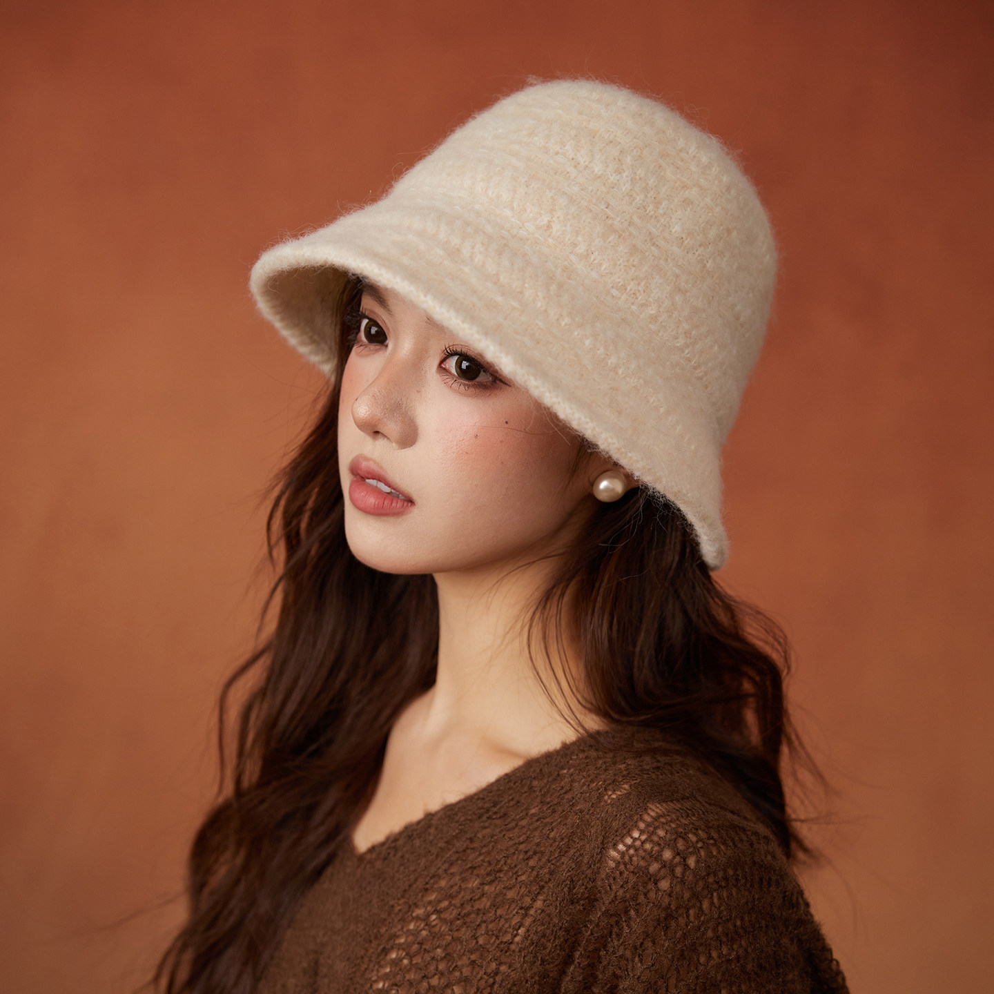 秋冬素颜针织渔夫帽女生韩版休闲百搭显脸小盆帽纯色圆顶台灯帽子,淘宝优惠券,粉丝福利购,淘宝优惠卷