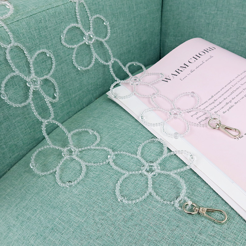 手工串珠珍珠包链成品diy编织花朵包带装饰包包背带ins斜跨包链条,淘宝优惠券,粉丝福利购,淘宝优惠卷