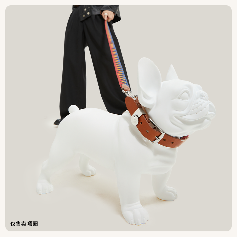 宠物用品真皮轻奢拼接帆布手工调节中大小型犬猫狗可定制刻字项圈,淘宝优惠券,粉丝福利购,淘宝优惠卷