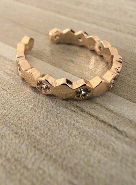 丰巢戒指精致创意开口镶钻指环戒指