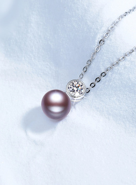 莫桑石项链天然淡水珍珠戴妃王妃款吊坠s925纯银项链工厂现货