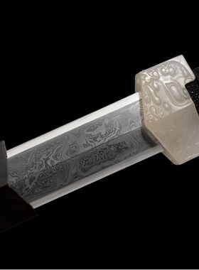 锻打剑淬锋白玉豪华汉剑陨铁剑收藏一体刀剑刀具防身冷兵器未开刃
