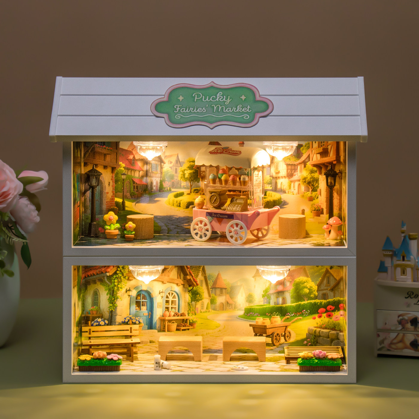 适用POPMART泡泡玛特PUCKY毕奇精灵市集系列手办盲盒场景展示盒,淘宝优惠券,粉丝福利购,淘宝优惠卷