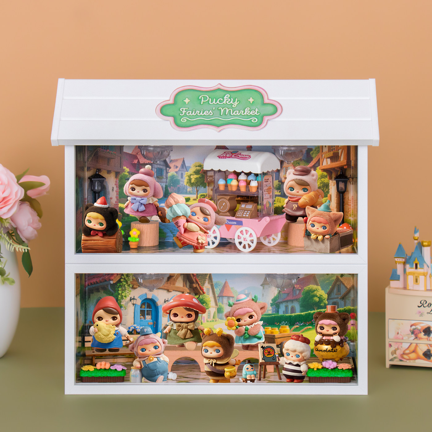 适用POPMART泡泡玛特PUCKY毕奇精灵市集系列手办盲盒场景展示盒,淘宝优惠券,粉丝福利购,淘宝优惠卷