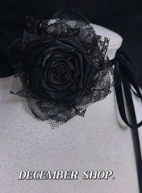 万圣节新品暗黑系带choker哥特风项链嗜血玫瑰配饰约会表演Lolita