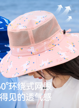 伯希和户外透气儿童防晒帽