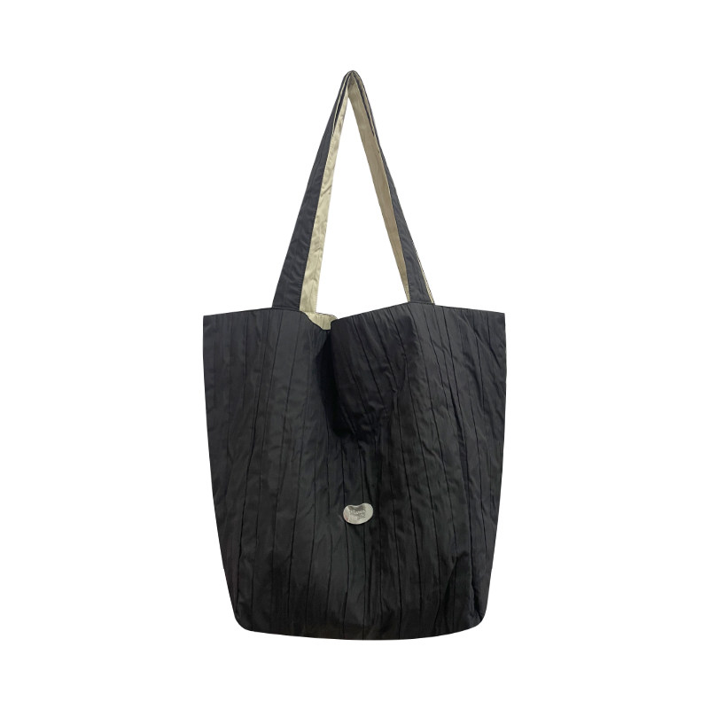 日系褶皱轻便尼龙布包双面上课托特包大容量通勤单肩女包包,淘宝优惠券,粉丝福利购,淘宝优惠卷