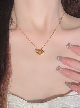 本命年新年锦鲤祥云平安锁项链女气质轻奢百搭骨链配饰