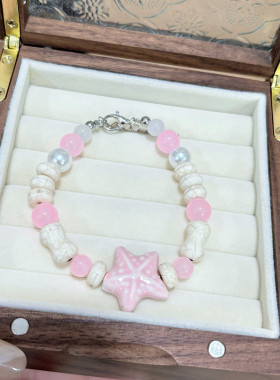 陶瓷海螺星星手链女甜美多巴胺度假风串珠手串学生党闺蜜