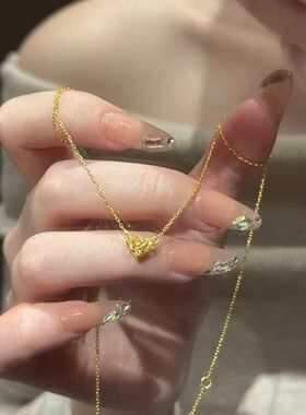 碎冰爱心项链女轻奢小众ins气质高级感吊坠百搭锁骨链送女友礼物