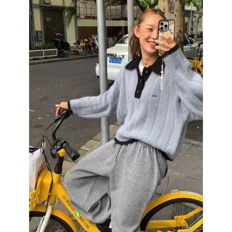 【现货】fletta bloom韩国复古学院风休闲翻领针织衫毛衣女上衣,淘宝优惠券,粉丝福利购,淘宝优惠卷