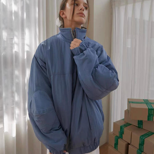 【现货】nocontent韩国冬款休闲减龄防水保暖立领夹克棉服外套女 - 图2