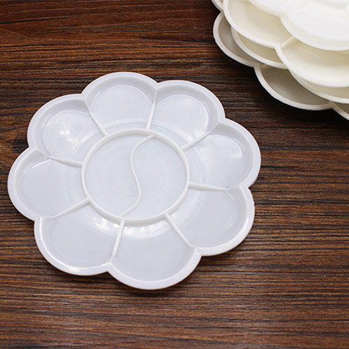 调色盘梅花形颜料调色盘水粉塑料大中小儿童绘画颜料盒绘画调色碟 - 图3